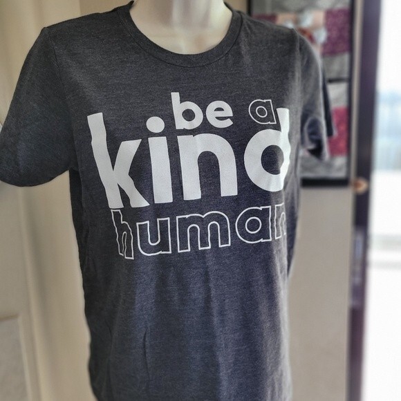 Bella + Canvas "Be a Kind Human" Dark Heather Gray T Shirt Size XL - Picture 3 of 4